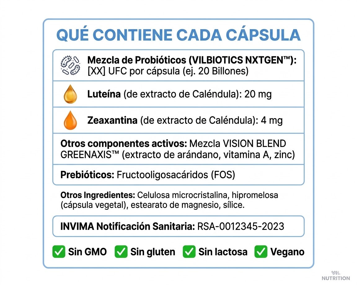 VIL VysionBiotic — Probiótico Avanzado para Protección Visual